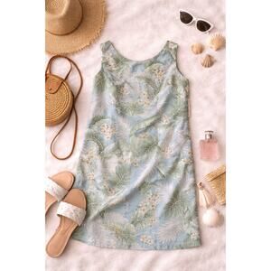 NWT Aloha Republic Vintage Women's Tropical Tank Dress Sleeveless Blue Green 2XL